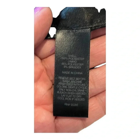 EXPRESS BLACK SHORT ROMPER TIE FRONT WITH SHOULDER CUT OUTS SIZE SMALL - Picture 7 of 8